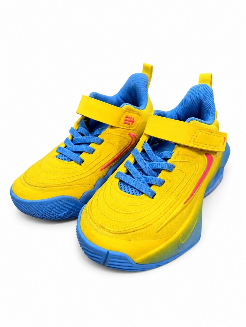 Nike Kids Yellow & Blue Hook-and-Loop Athletic Sneakers 10 Toddlee